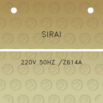 sirai-220v-50hz-z614a