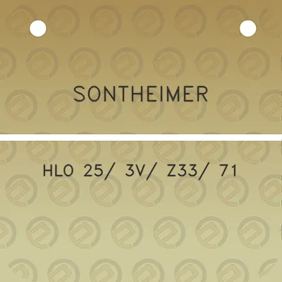 sontheimer-hlo-25-3v-z33-71