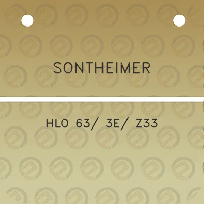 sontheimer-hlo-63-3e-z33