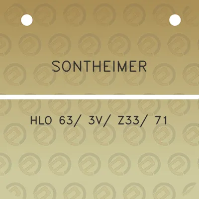 sontheimer-hlo-63-3v-z33-71