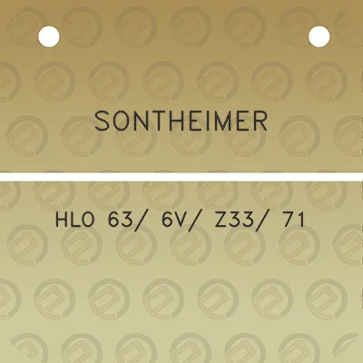 sontheimer-hlo-63-6v-z33-71