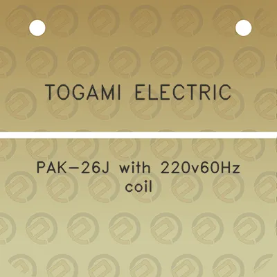 togami-electric-pak-26j-with-220v60hz-coil