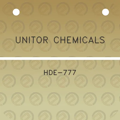 unitor-chemicals-hde-777