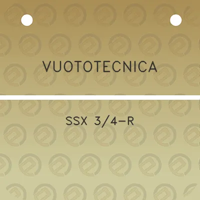 vuototecnica-ssx-34-r