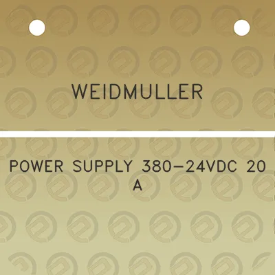 weidmuller-power-supply-380-24vdc-20-a