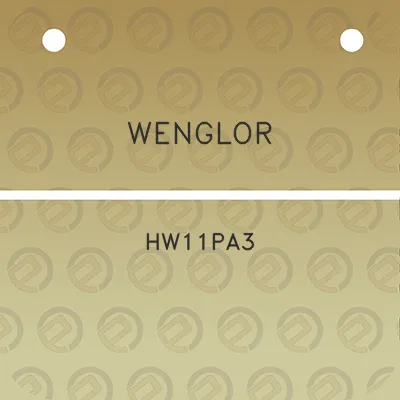 wenglor-hw11pa3