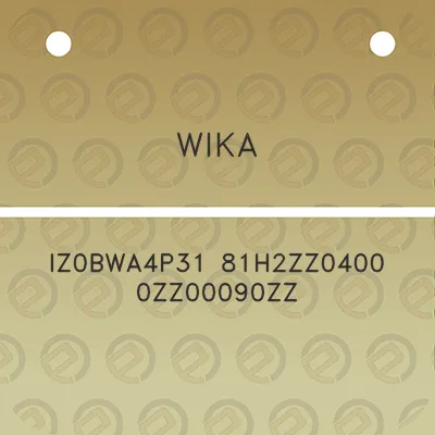 wika-iz0bwa4p31-81h2zz0400-0zz00090zz