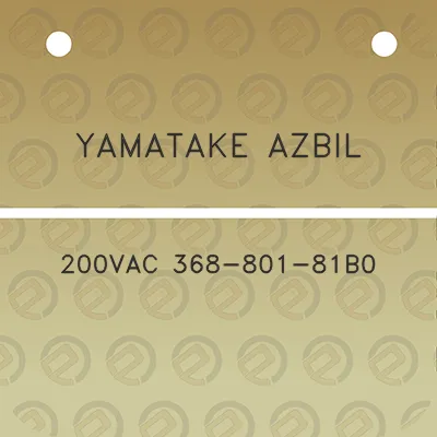 yamatake-azbil-200vac-368-801-81b0