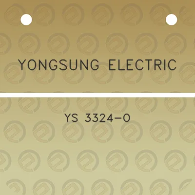 yongsung-electric-ys-3324-o